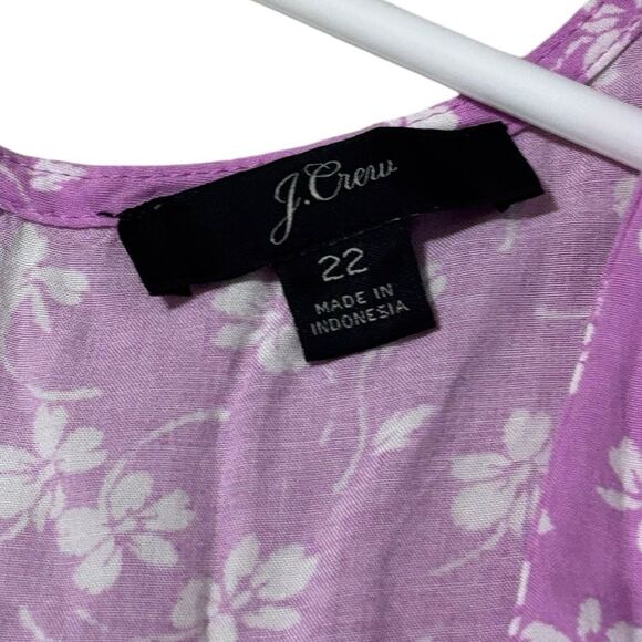 J.Crew Womens 22 Lavender Fawn Floral Cap Sleeve F - Picture 10 of 12